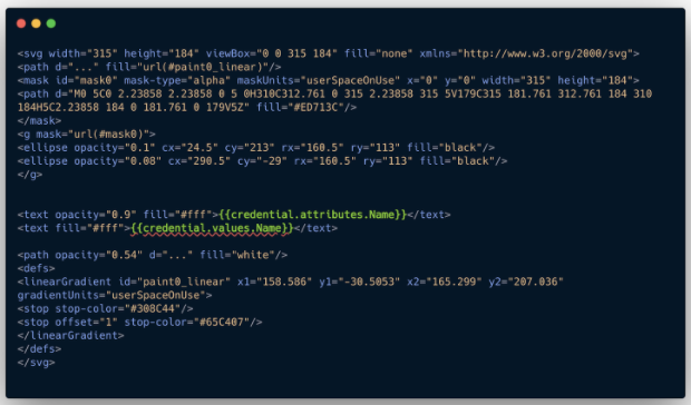 SVG + Credential Values