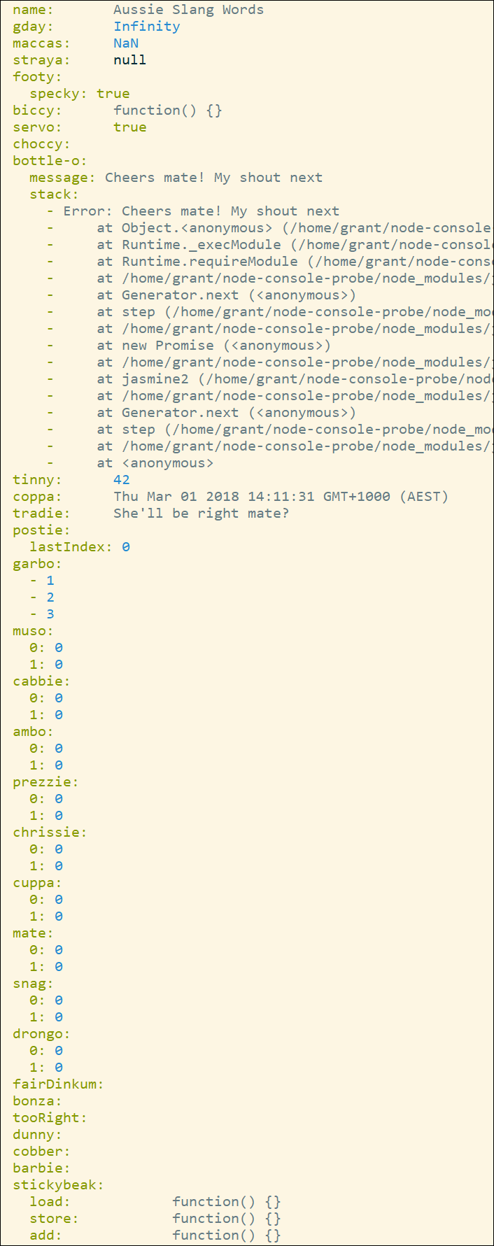 Example Yaml Output