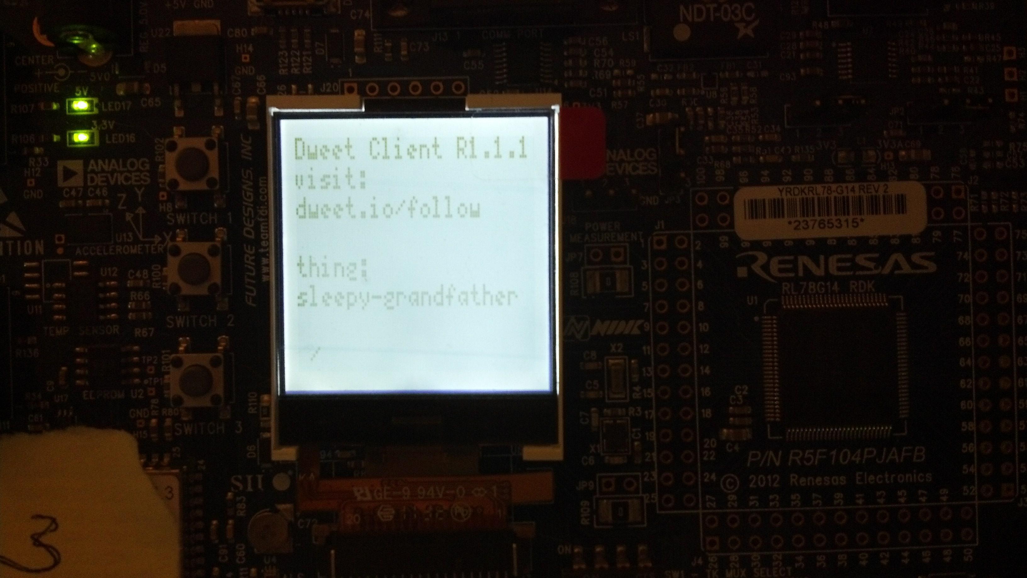 LCD Screen when Running