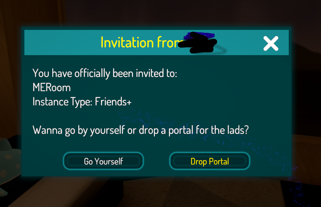 Popup once you accept an invite