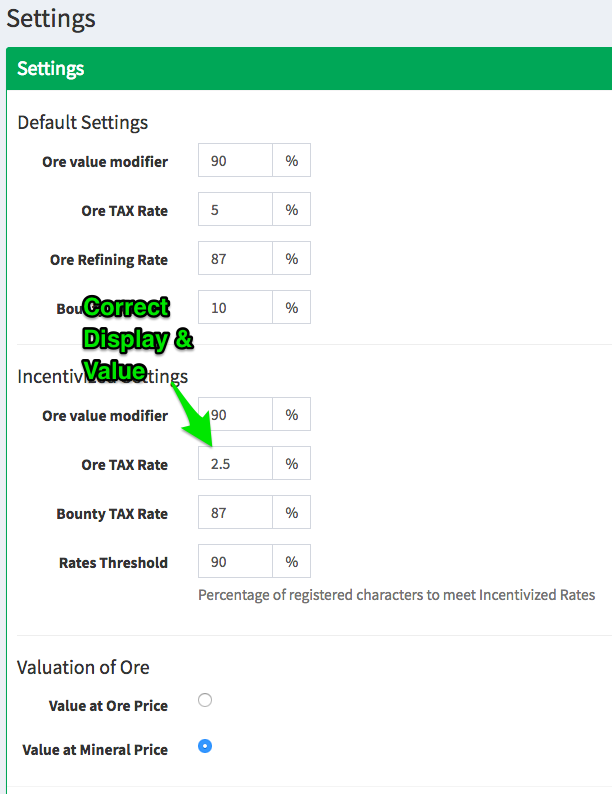 IRS Settings