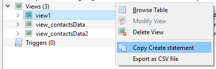 Copy Create Statement
