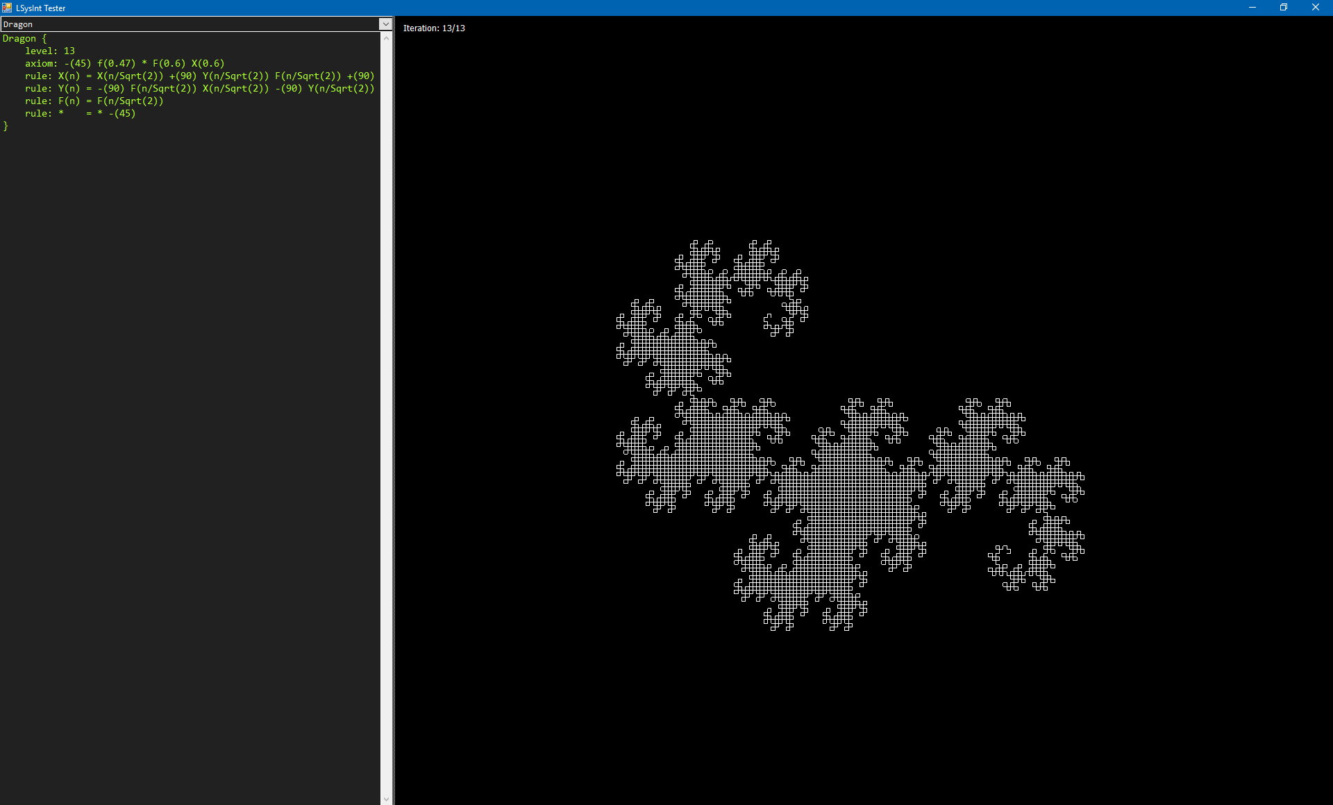 LSysInt rendering the Dragon