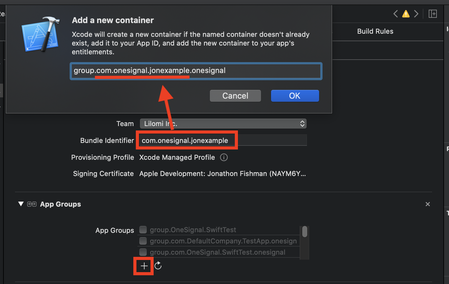 Instructions to add push notifications capability