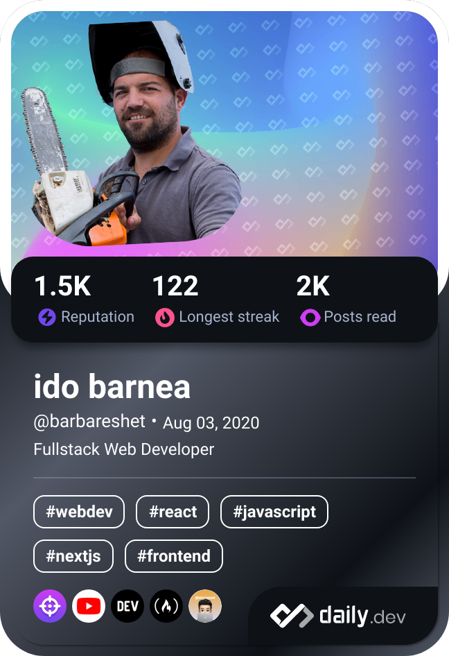 ido barnea's Dev Card