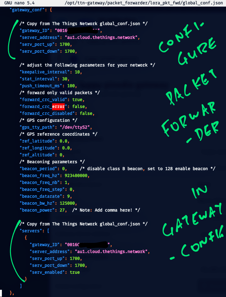 Packet Forwarded Config