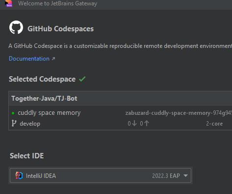 select codespace