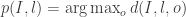 p(I,l) = \arg\max_{o}d(I,l,o)