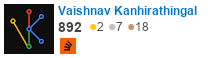 profile for Vaishnav Kanhirathingal on Stack Exchange, a network of free, community-driven Q& A sites