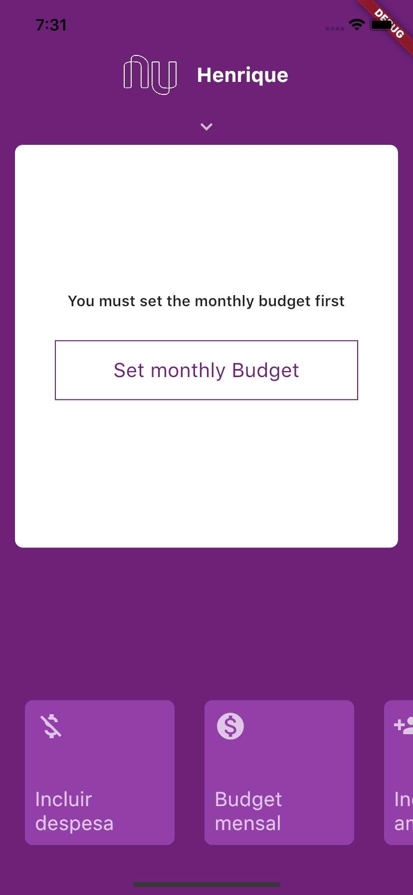 Home Page - Set Budget