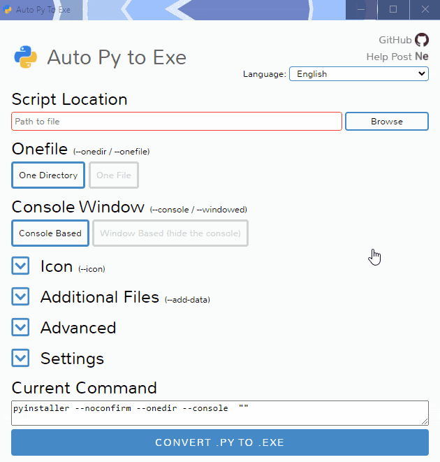 auto-py-to-exe Demo