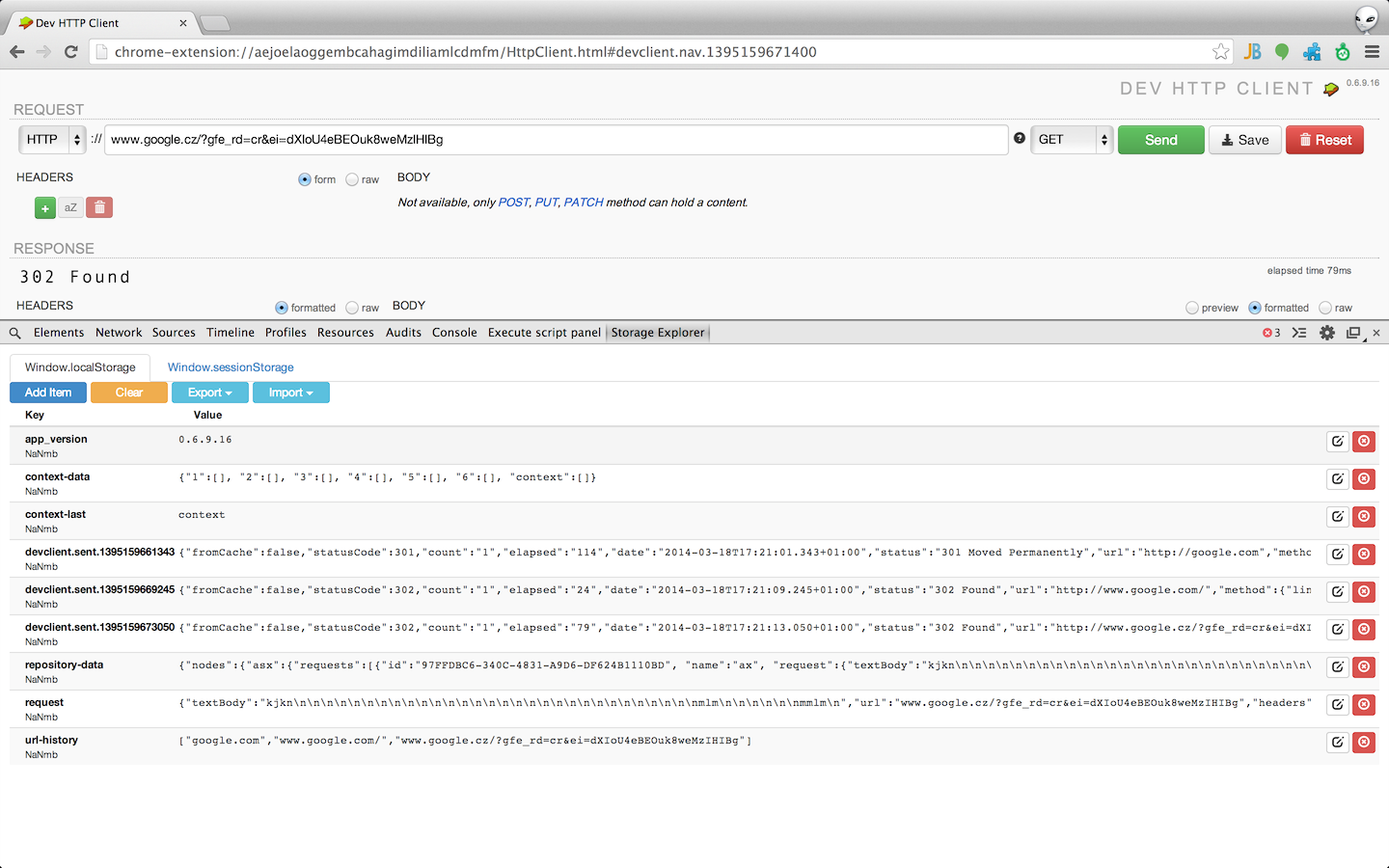 HTML5 Local&Session storage inspection