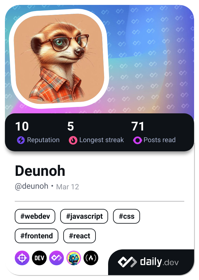 Deunoh's Dev Card