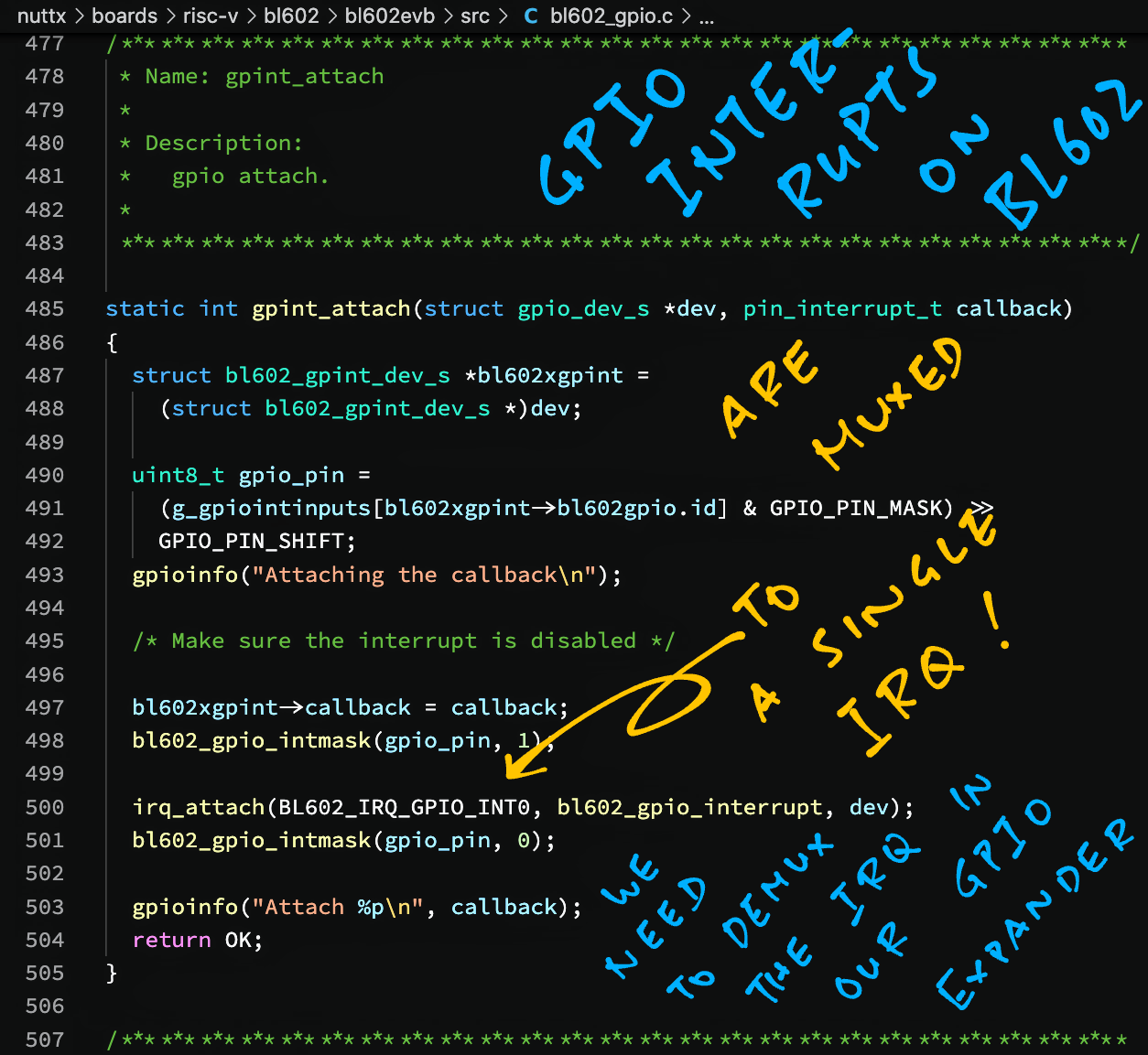 Attaching a GPIO Interrupt with BL602 EVB