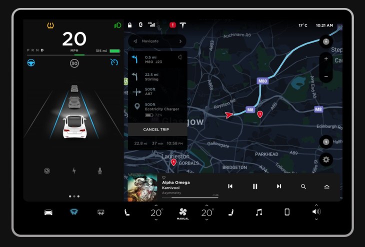 Tesla car dashboard interface - 2