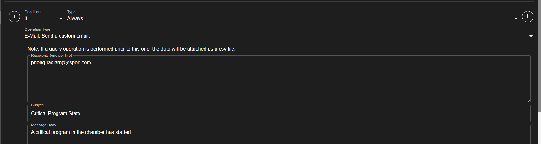 Conditions for trigger actions