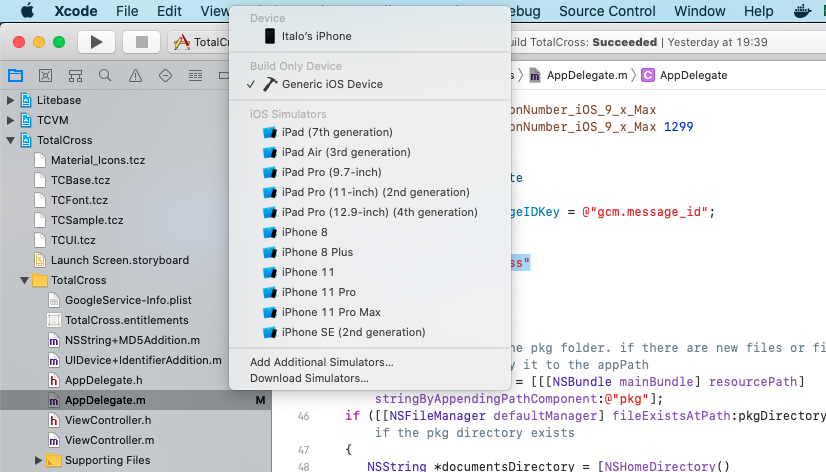 Select your device on the active scheme