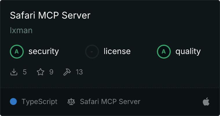 Safari Server MCP server