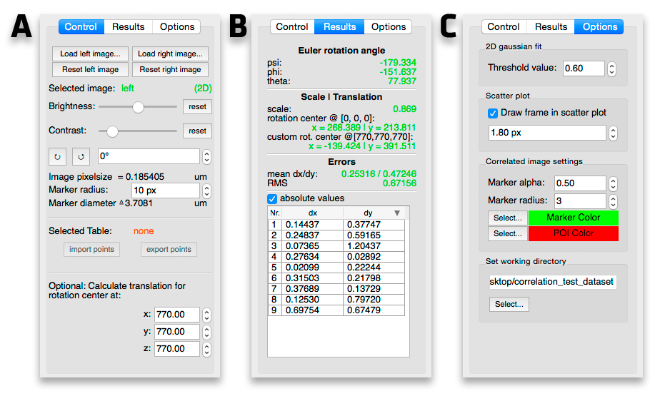 Correlation Module Screenshot - Tabs