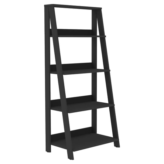 wood-4-shelf-ladder-bookshelf-black-1