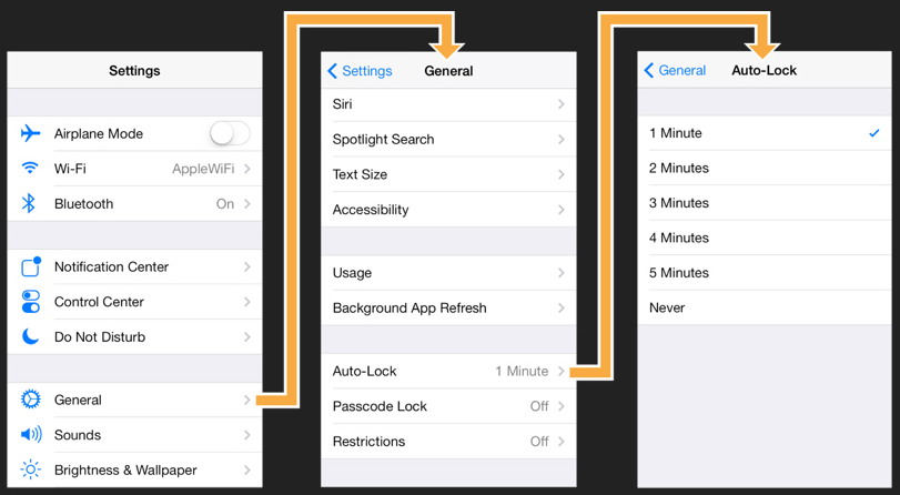 Auto-lock settings