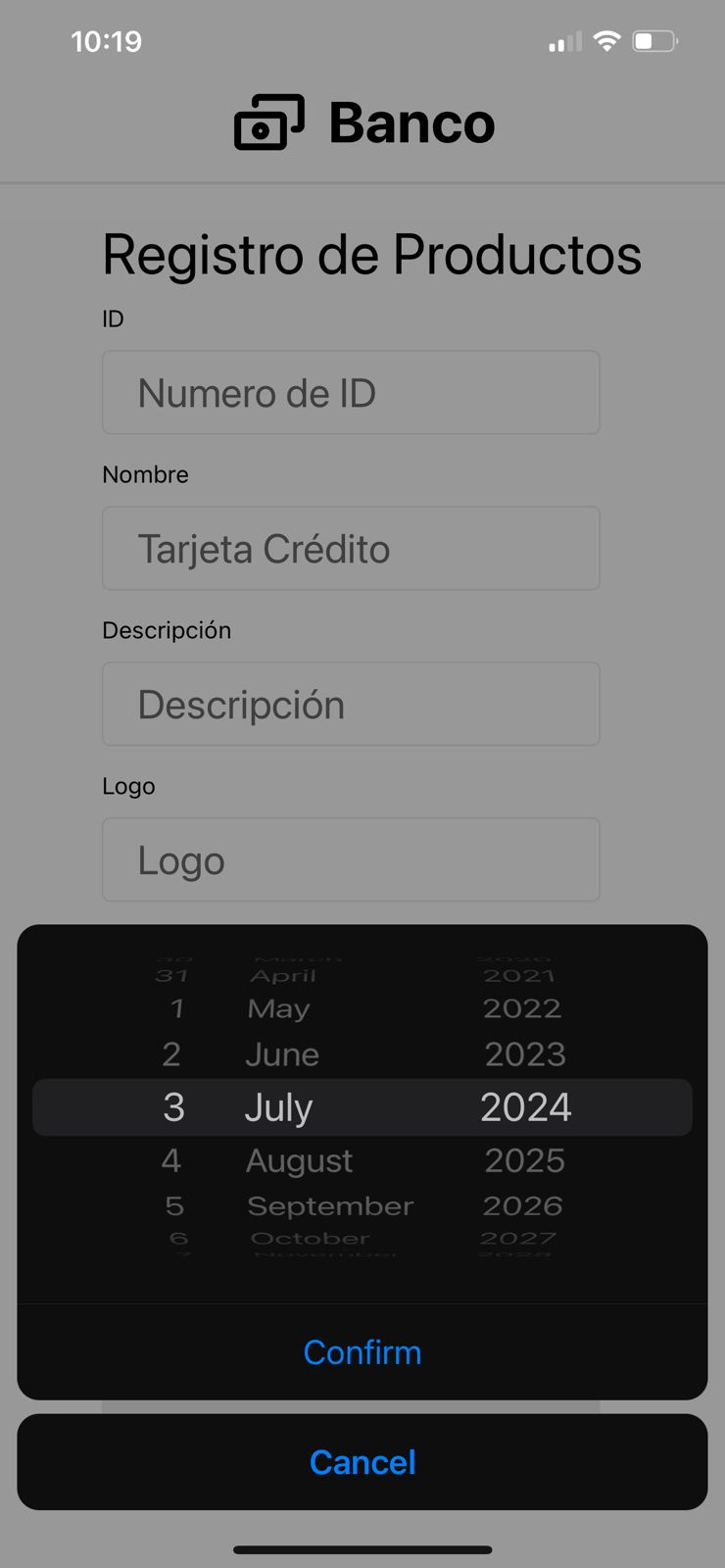 Add Action Input Date