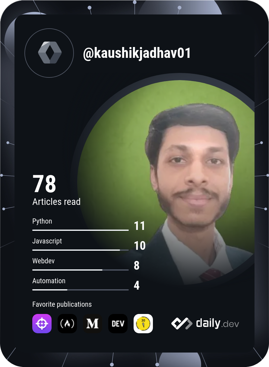 Kaushik Jadhav's Dev Card
