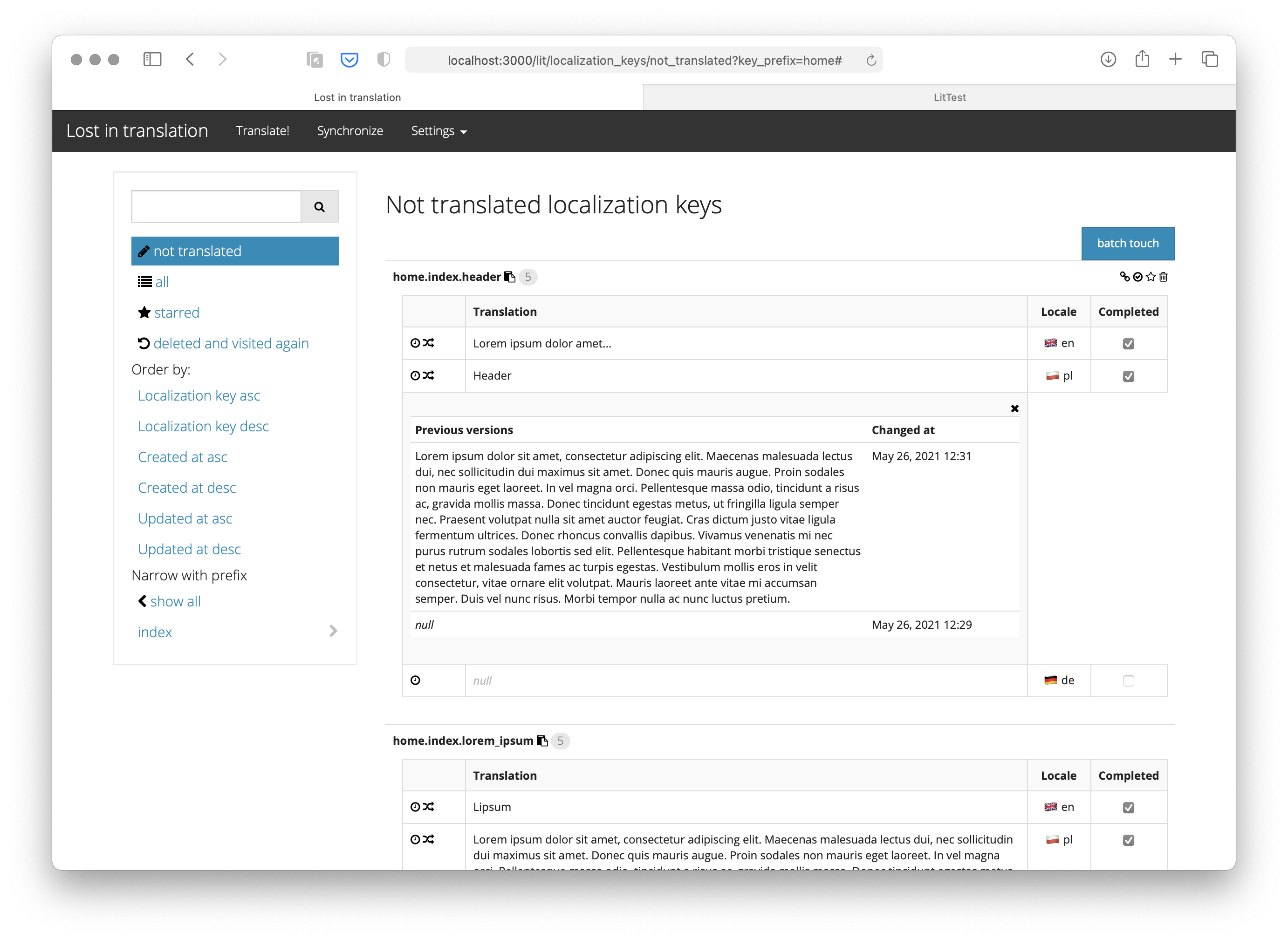 lit versioning