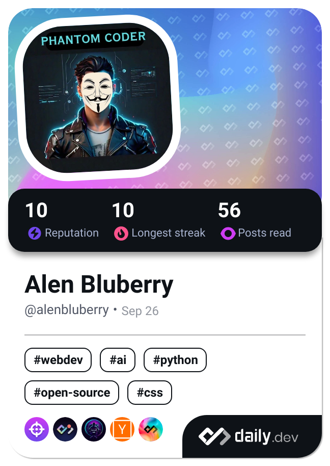 Alen Bluberry's Dev Card