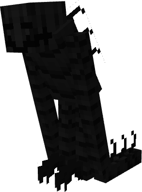 A black humanoid creature with its arms resting on the ground behind it