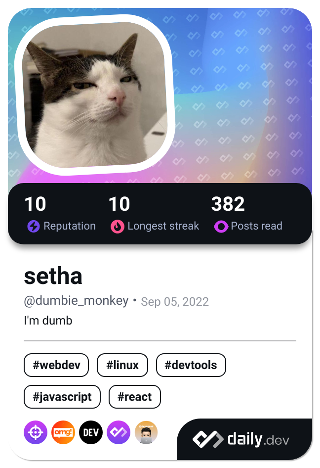 setha's Dev Card