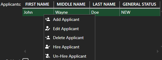 Applicant Options image