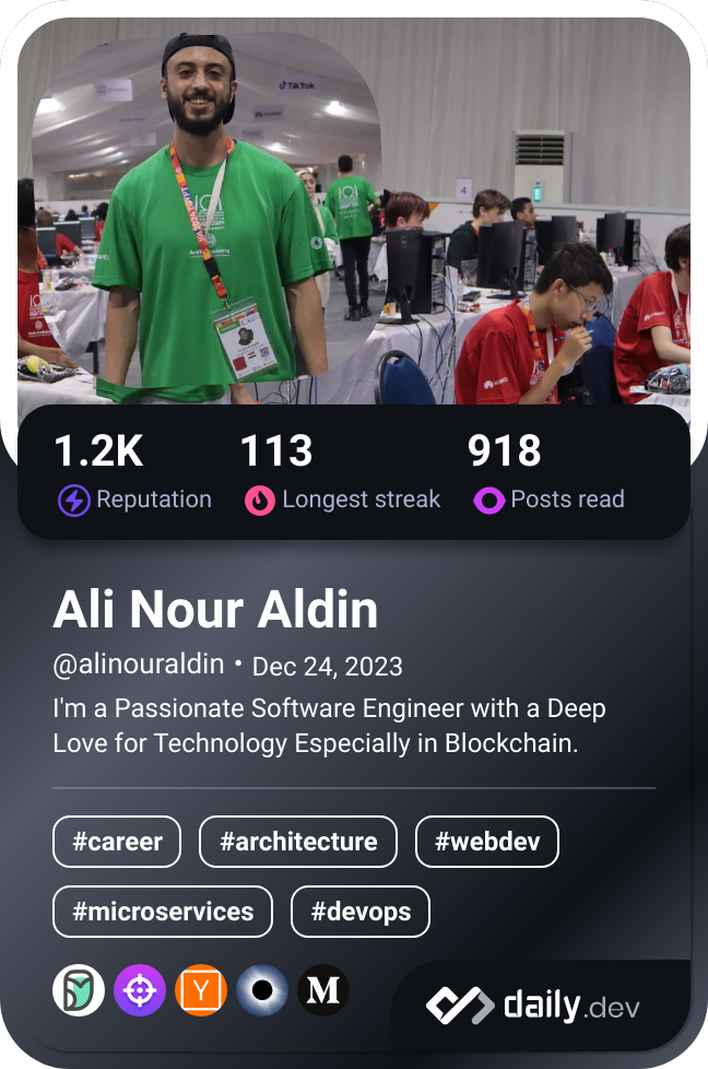 Ali Nour Aldin's Dev Card