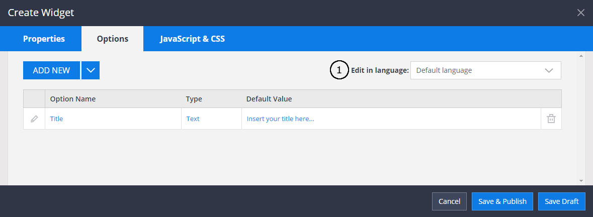 Managing multilingual widgets