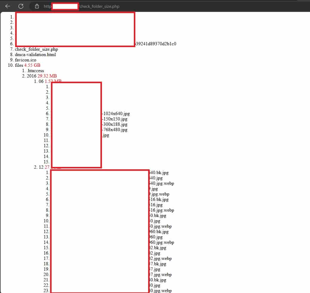 php script get directory size