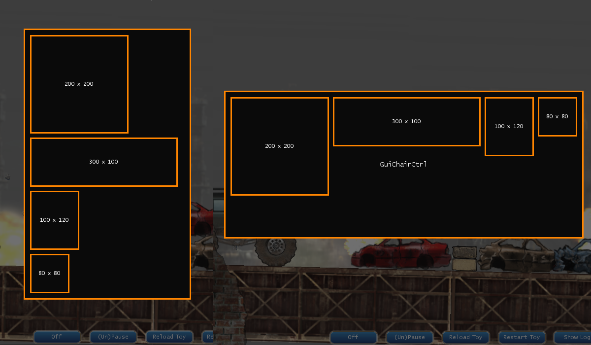 GuiChainCtrl Direction Examples