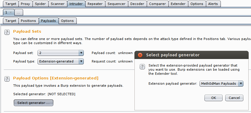 Extension Generated Payloads