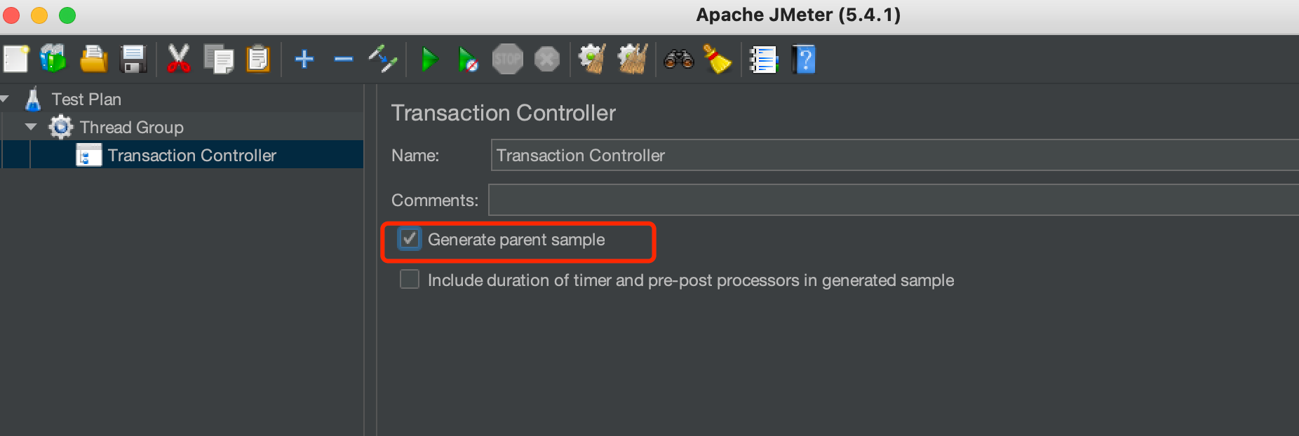 JMeter Generate parent sample