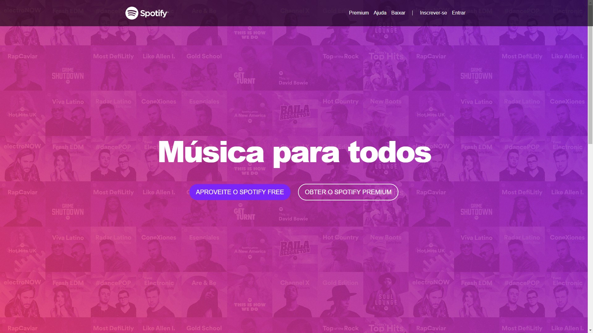 Spotify Initial Page