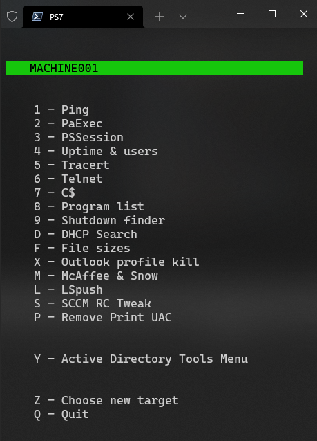 SysAD terminal interface