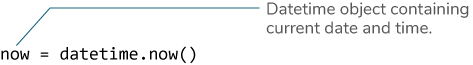 datetime object containing current date and time
