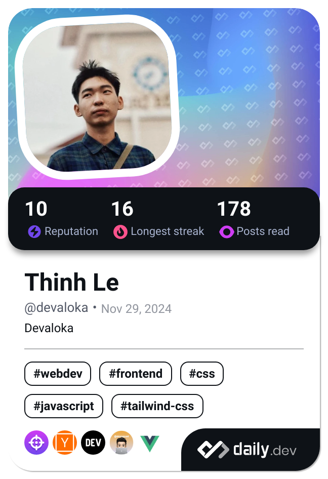 Thinh Le's Dev Card