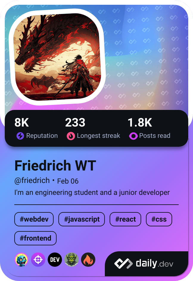 Friedrich WT's Dev Card