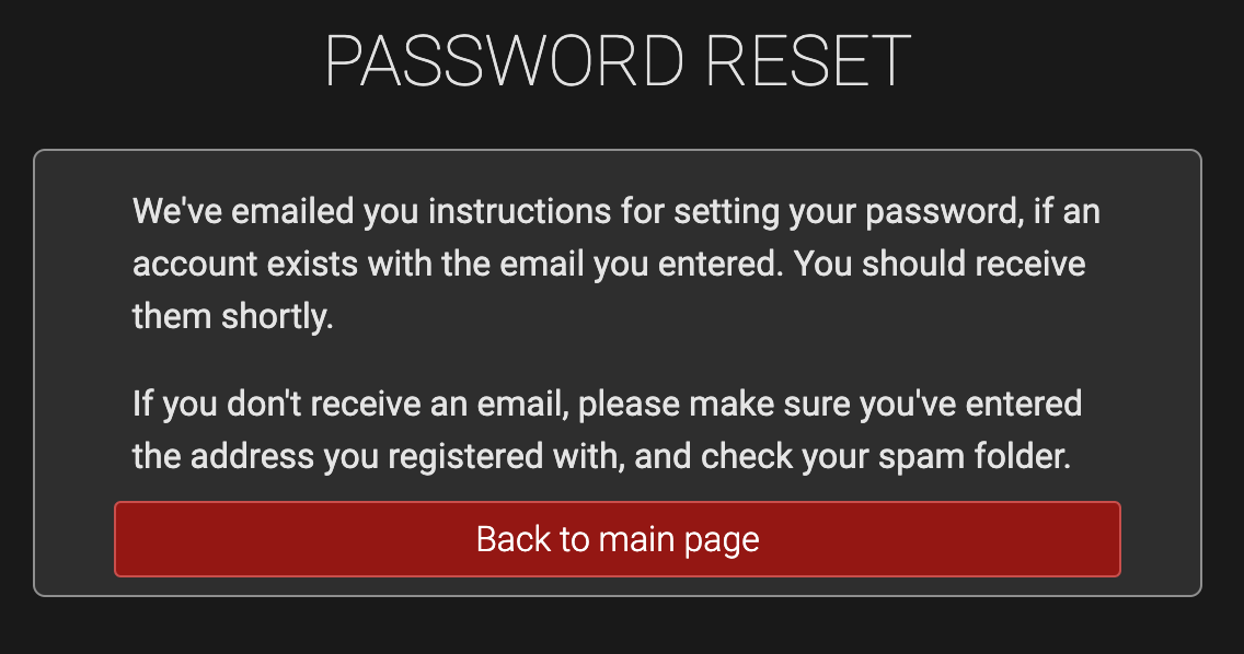 Password Reset