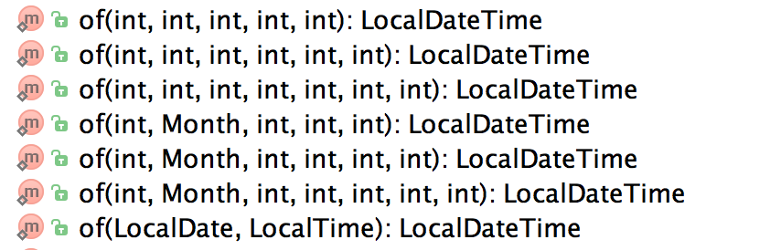 LocalDateTime Of Methods