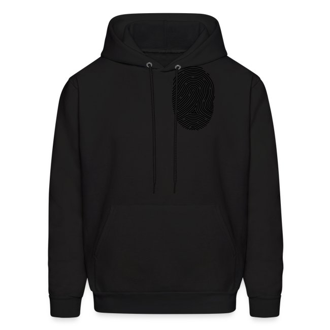 Mens Black Fingerprint Hoodie