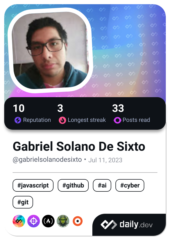 Gabriel Solano De Sixto's Dev Card