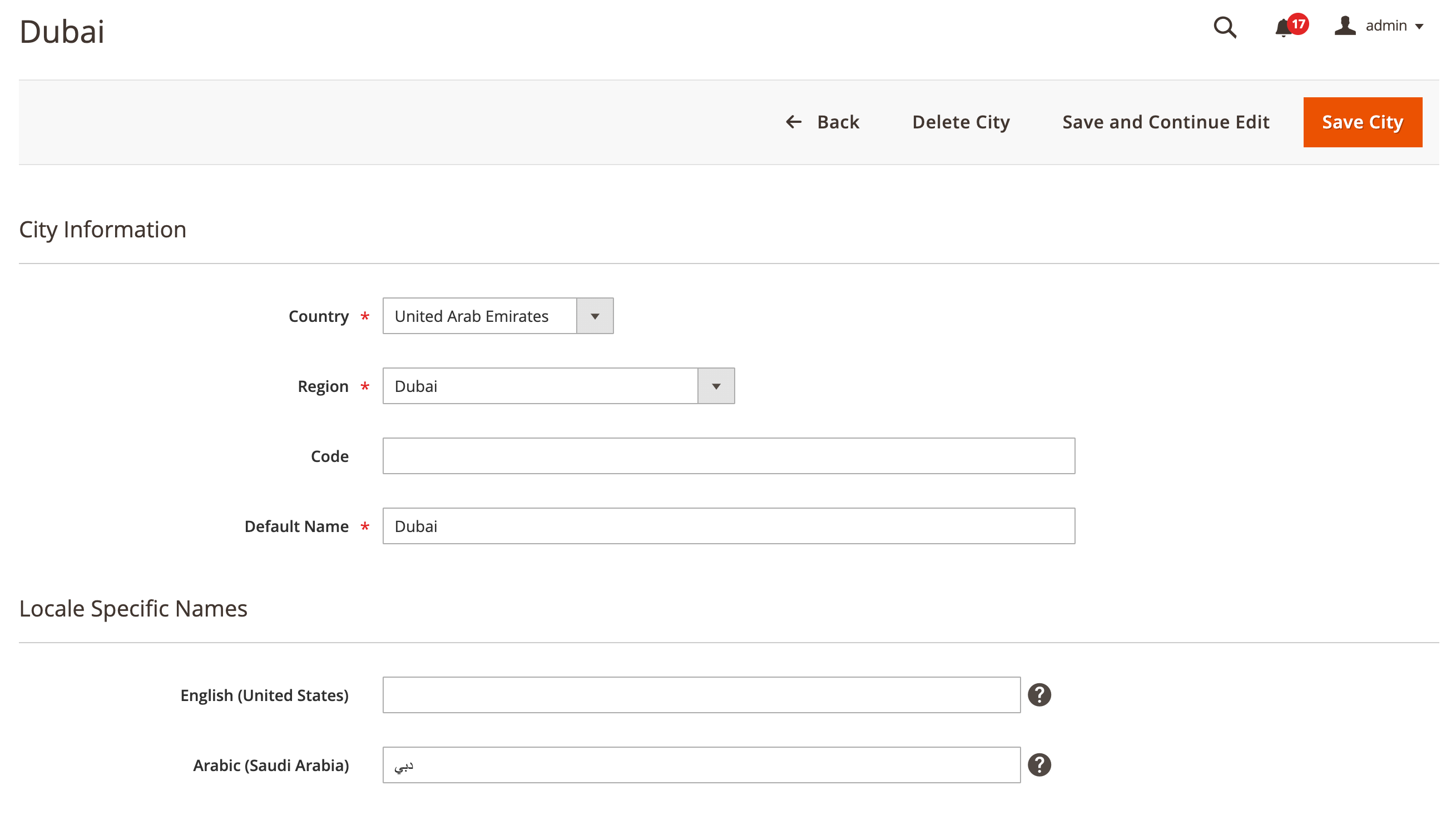 Magento 2 Region/City Multi-Locale Add/Edit