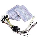 eBoot 3 Pieces 400-Point Solderless Circuit Breadboard with 65 Pieces M/M Flexible Breadboard Jumper Wires