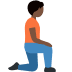 Person kneeling facing right: dark skin tone